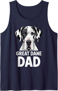 Funny Great Dane Dad Art for Men Boys Great Dane Dog Owner Sleeveless Tank Top - Navy Blue