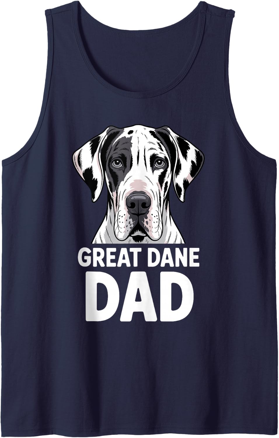 Funny Great Dane Dad Art for Men Boys Great Dane Dog Owner Sleeveless Tank Top - Navy Blue