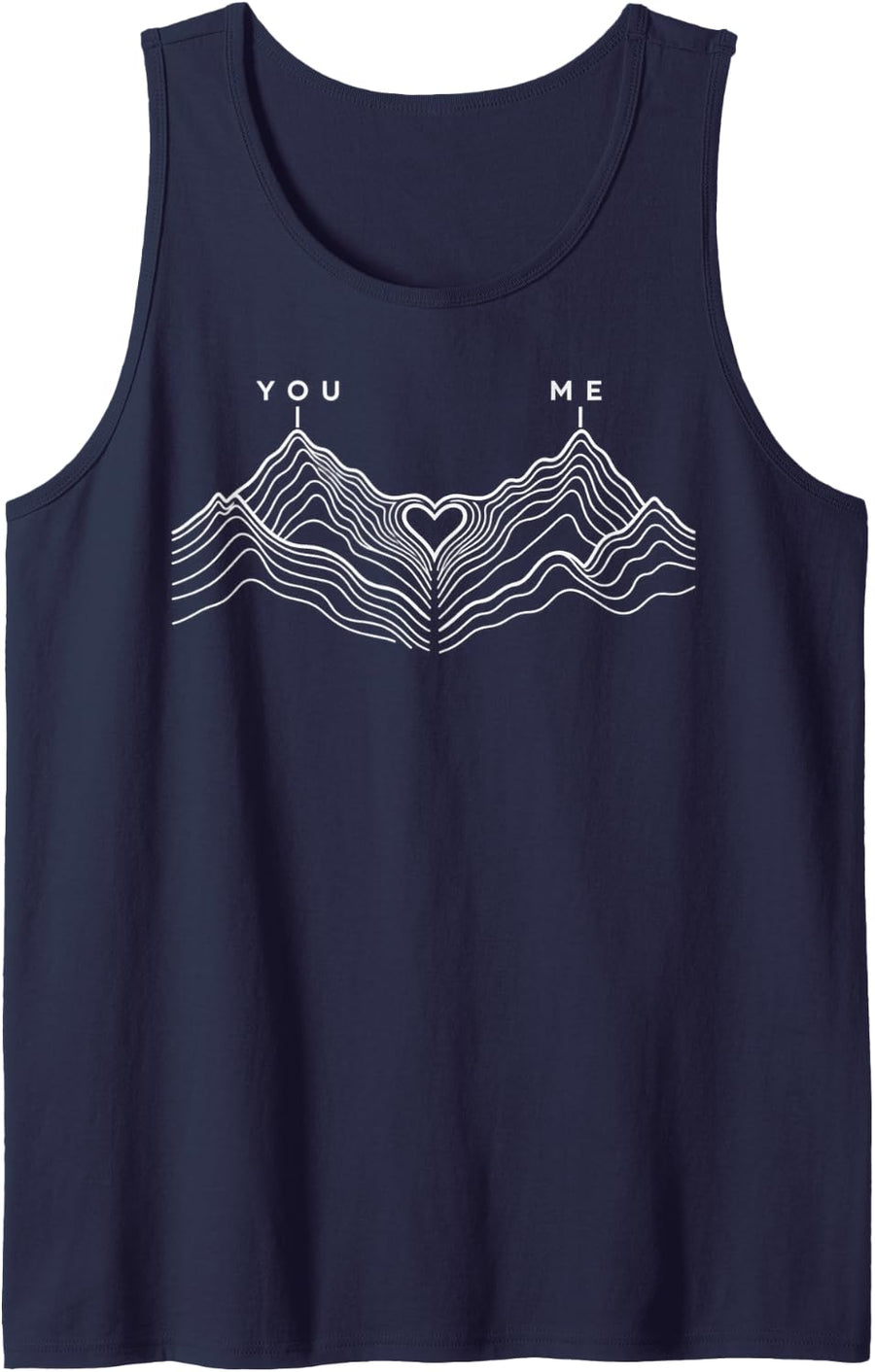 Matching Couple Hiking Lover You Me Mountain Couples Hike Sleeveless Tank Top - Navy Blue