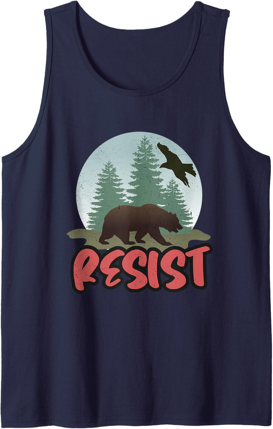 Resist ALT US National Parks Bear Save The National Parks Tank Top - Navy Blue