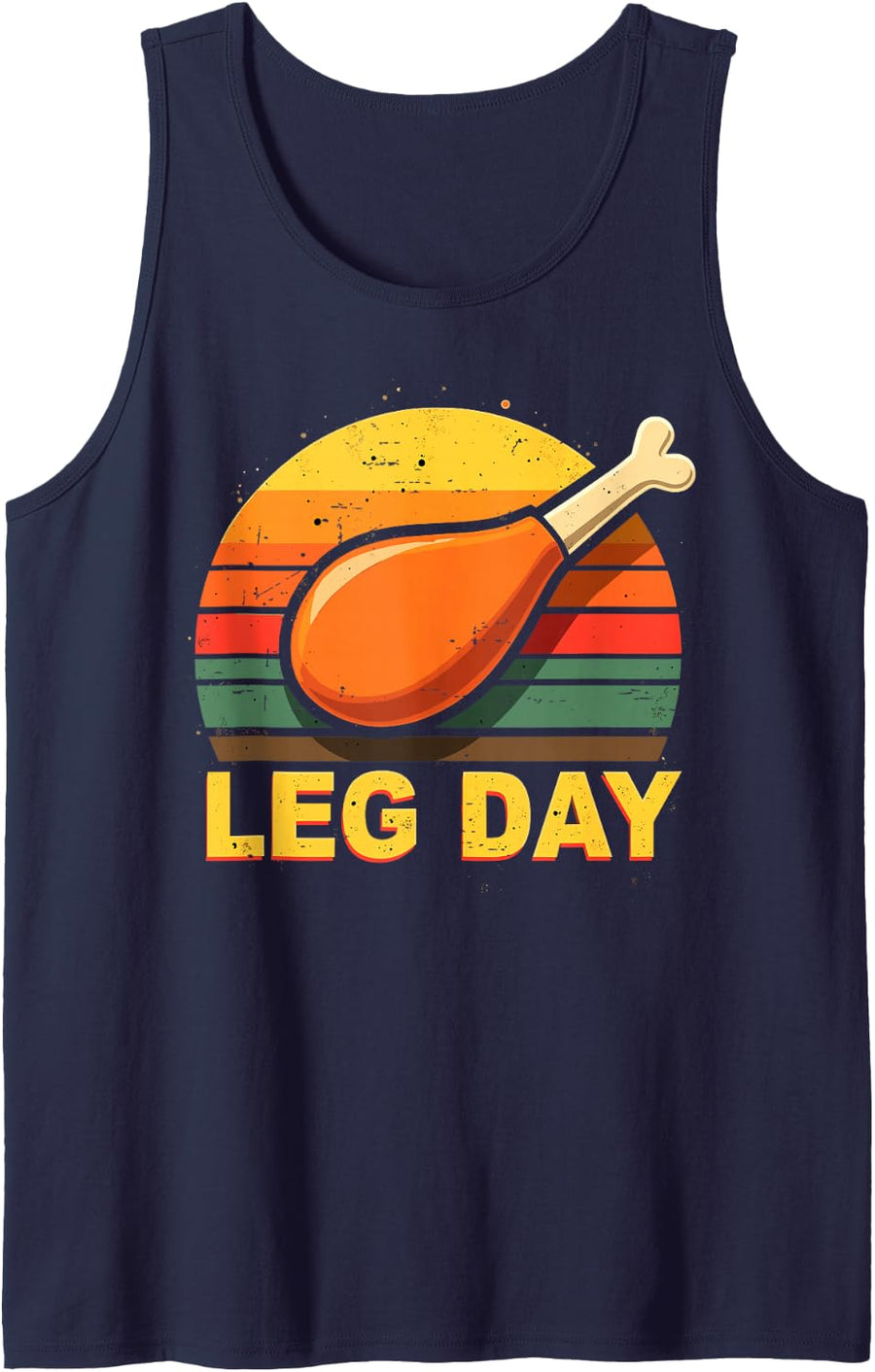 Leg Day Happy Thanksgiving Turkey Gym Workout Fitness Joke Sleeveless Tank Top - Navy Blue