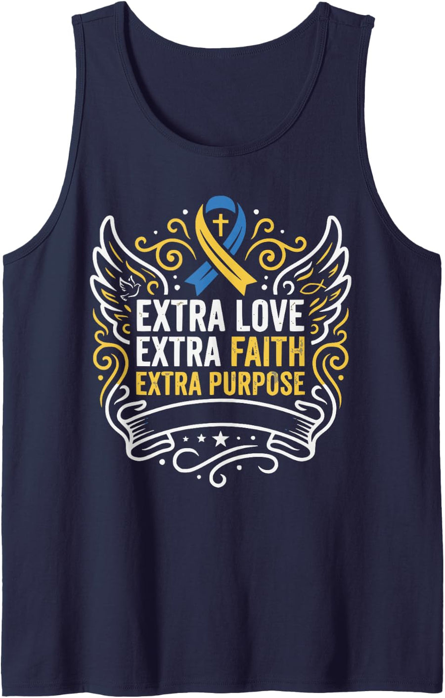 Down Syndrome Awareness Christian Jesus Christ Trisomy 21 Tank Top - Navy Blue