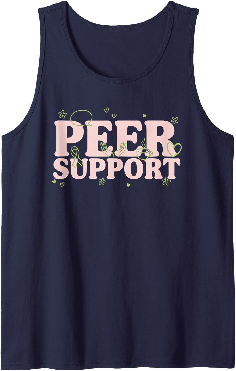 Peer Support Specialist Mental Health Peer Mentor Counselor Sleeveless Tank Top - Navy Blue