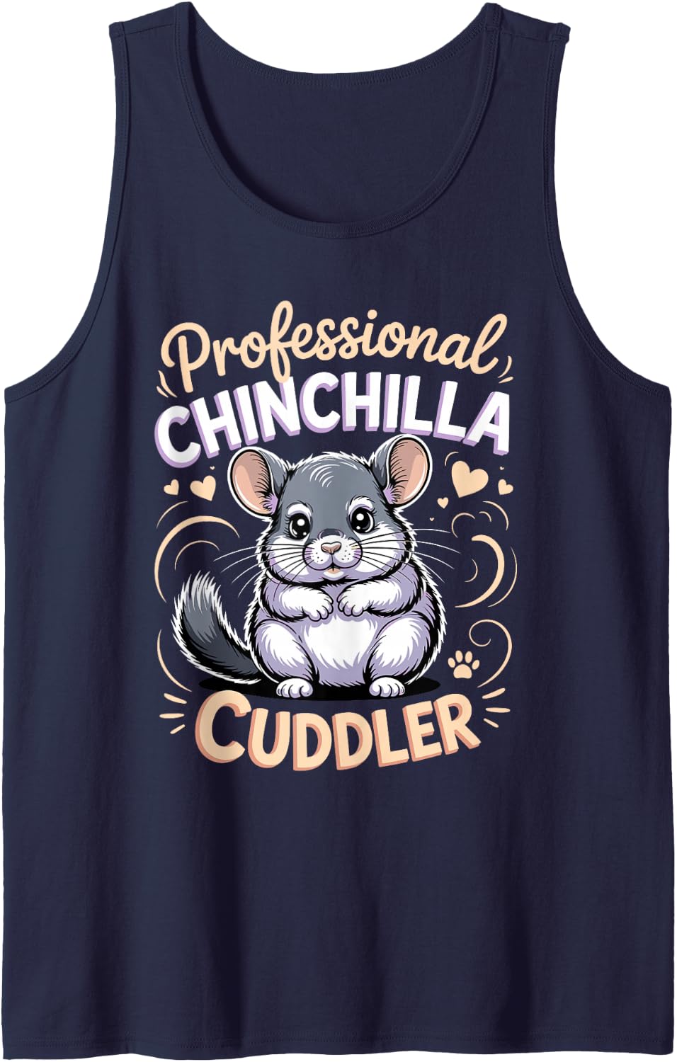 Professional Chinchilla Cuddler Pet Chinchillas Sleeveless Tank Top - Navy Blue