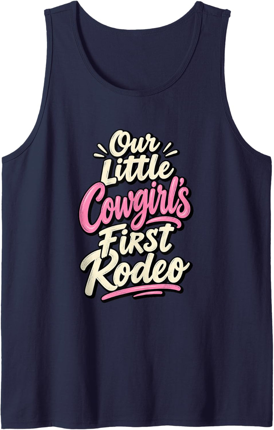 Western Birthday Party Sleeveless Tank Top - Navy Blue