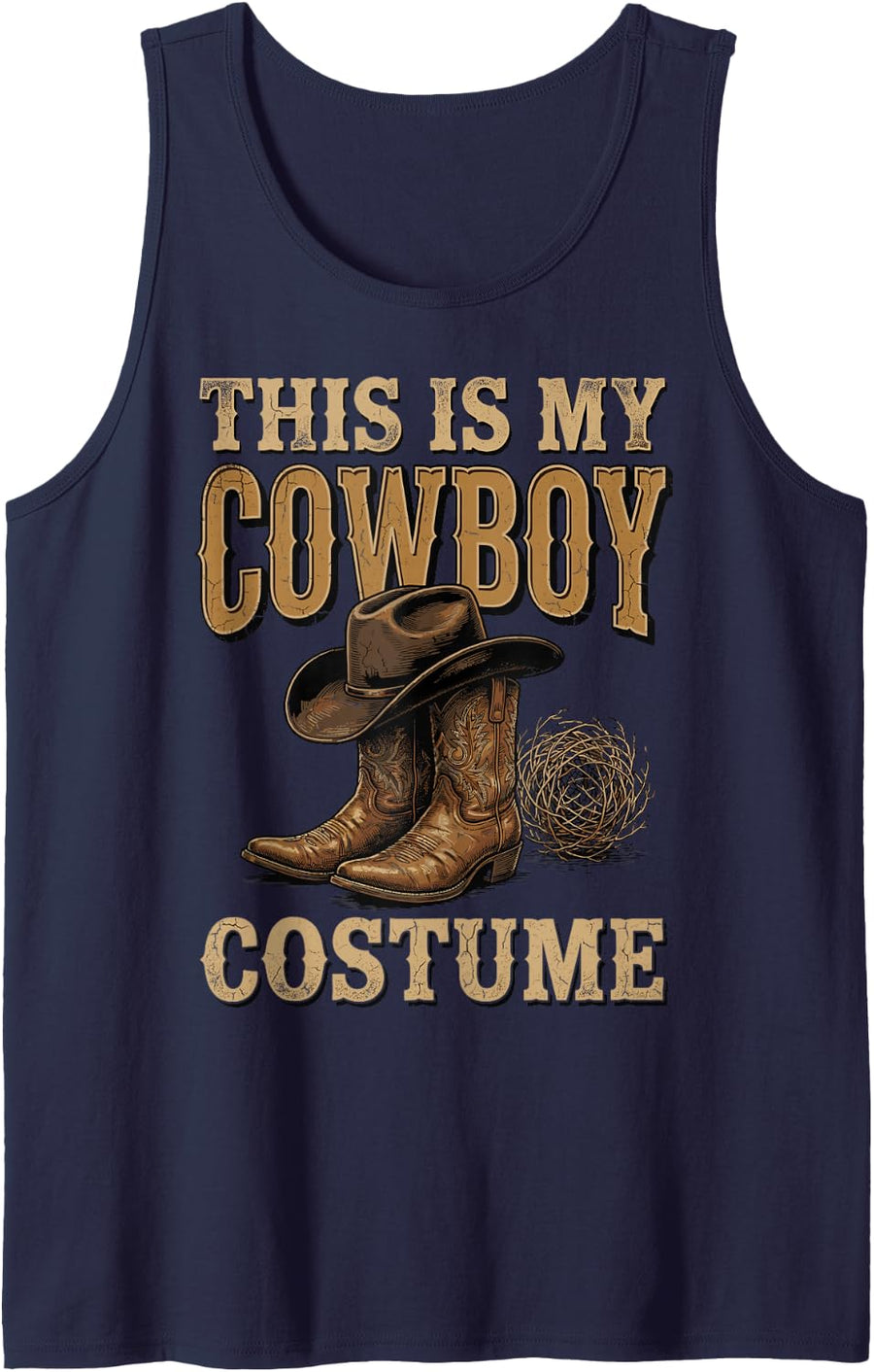 This is My Cowboy Costume Western Rodeo Horse Ranch Rancher Sleeveless Tank Top - Navy Blue