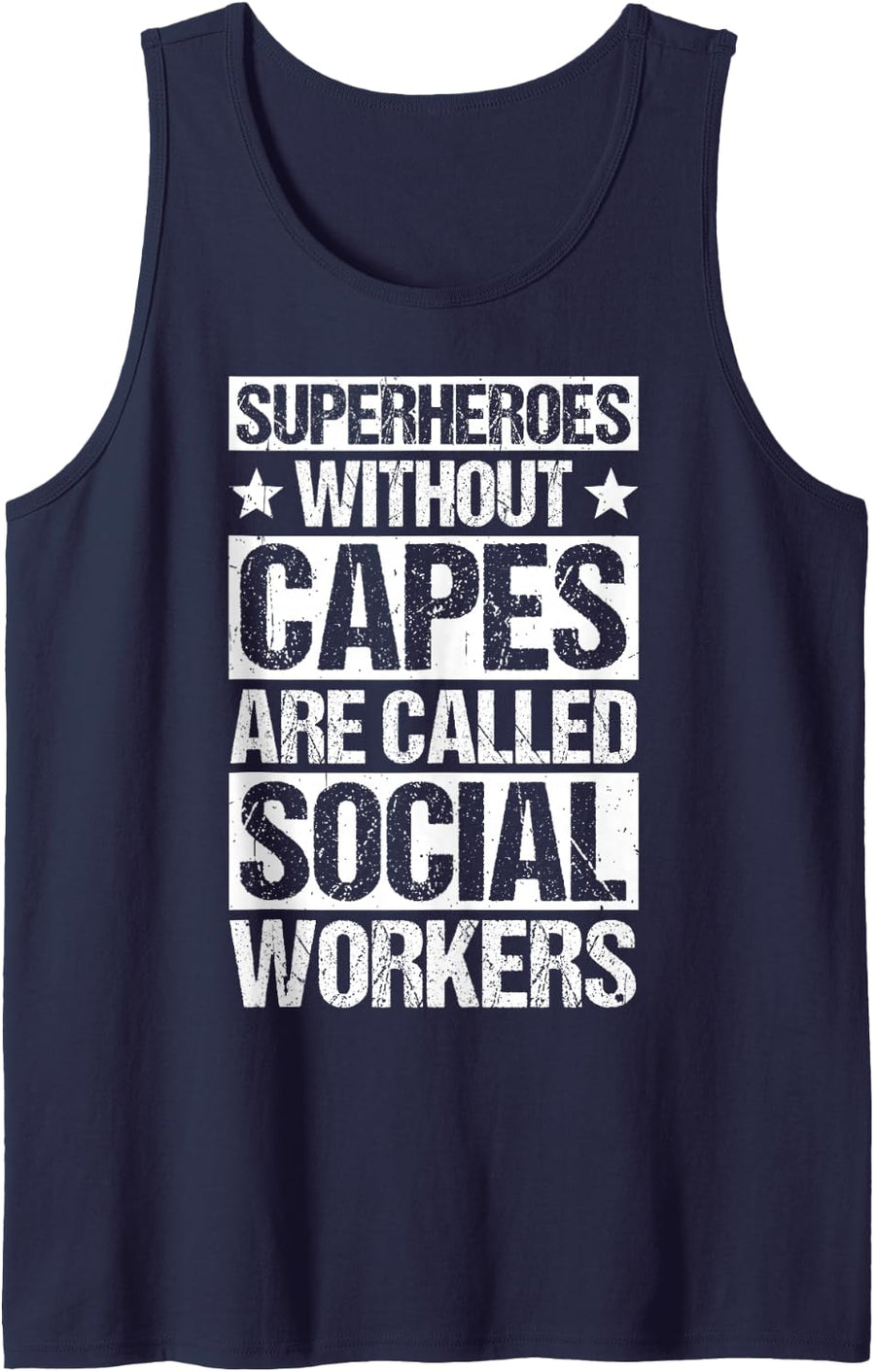 Workers Sleeveless Tank Top - Navy Blue
