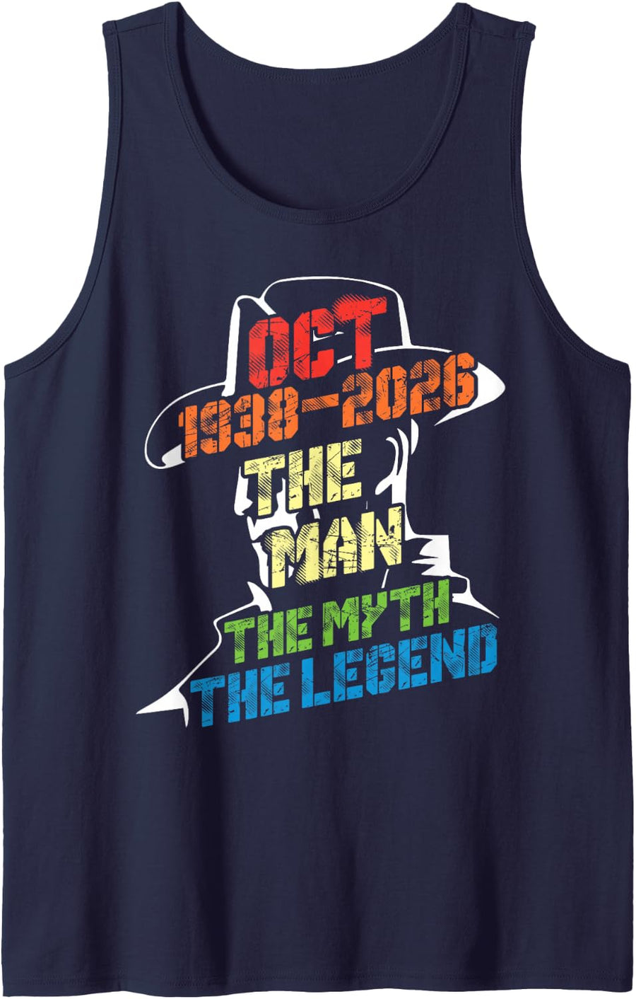 October 1938 2026 The Man The Myth The Legend 88 Years Old Tank Top - Navy Blue