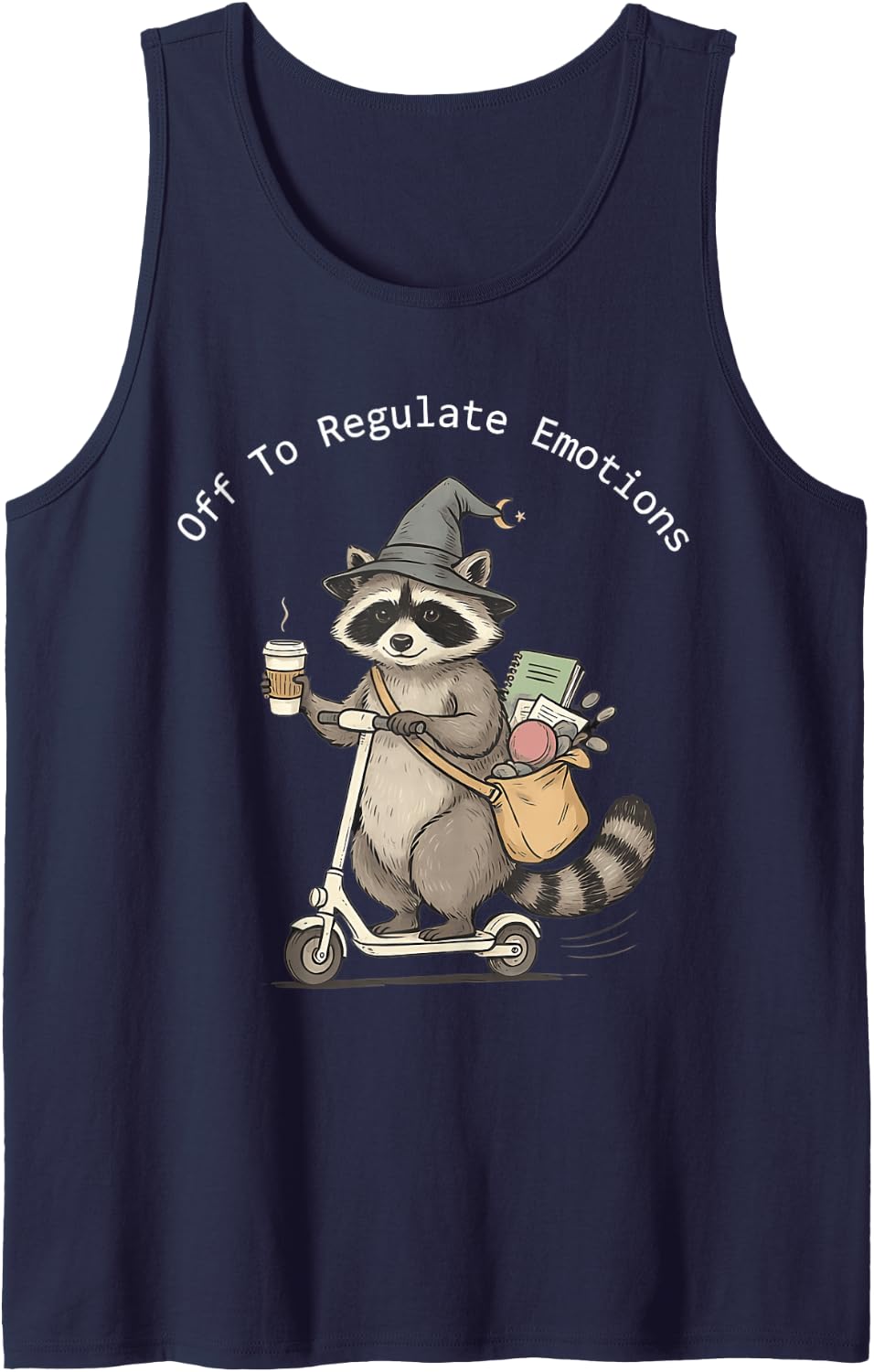 Off to Regulate Emotions Funny Mental Health Counselor Sleeveless Tank Top - Navy Blue