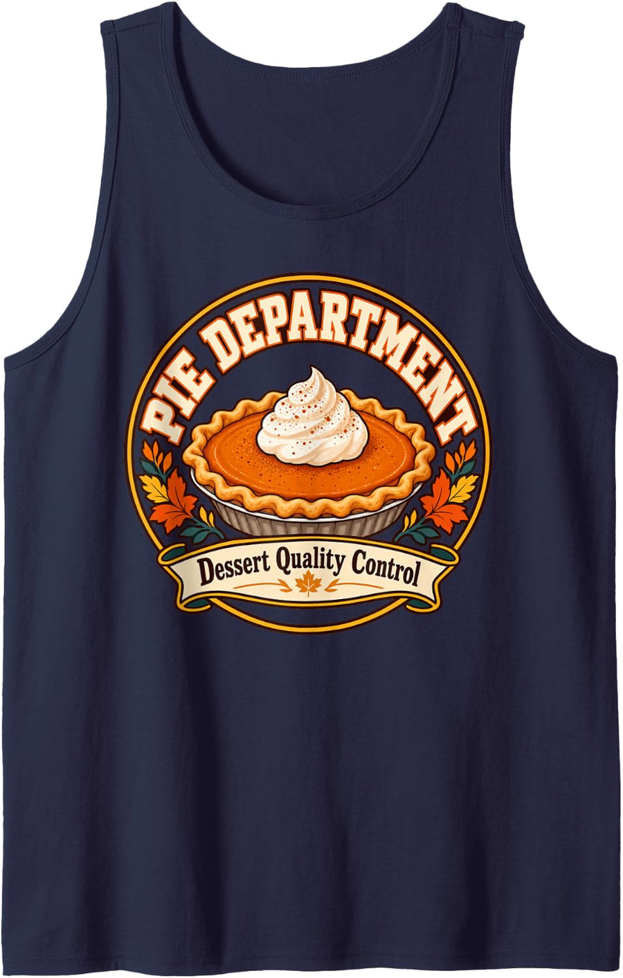 Pie Department Thanksgiving Family Assignment Sleeveless Tank Top - Navy Blue