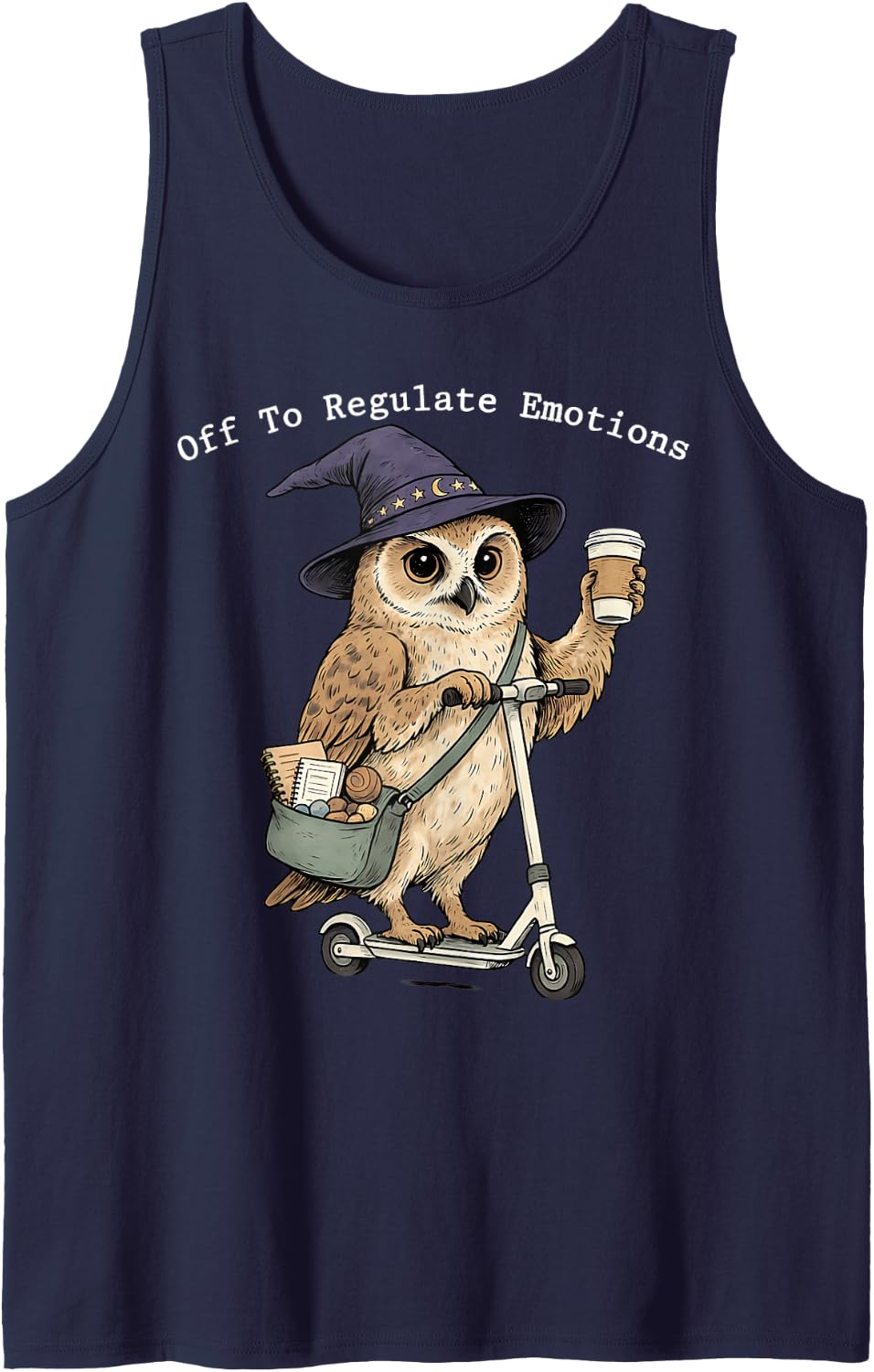 Off to Regulate Emotions Funny Mental Health Sleeveless Tank Top - Navy Blue