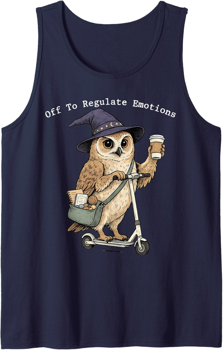Off to Regulate Emotions Funny Mental Health Sleeveless Tank Top - Navy Blue