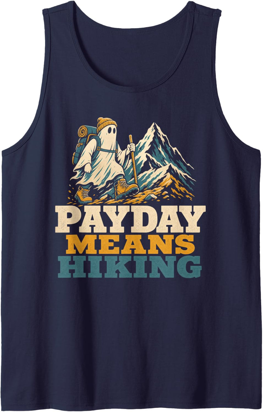 Payday Means Hiking Mountain Trail Backpacker Sleeveless Tank Top - Navy Blue