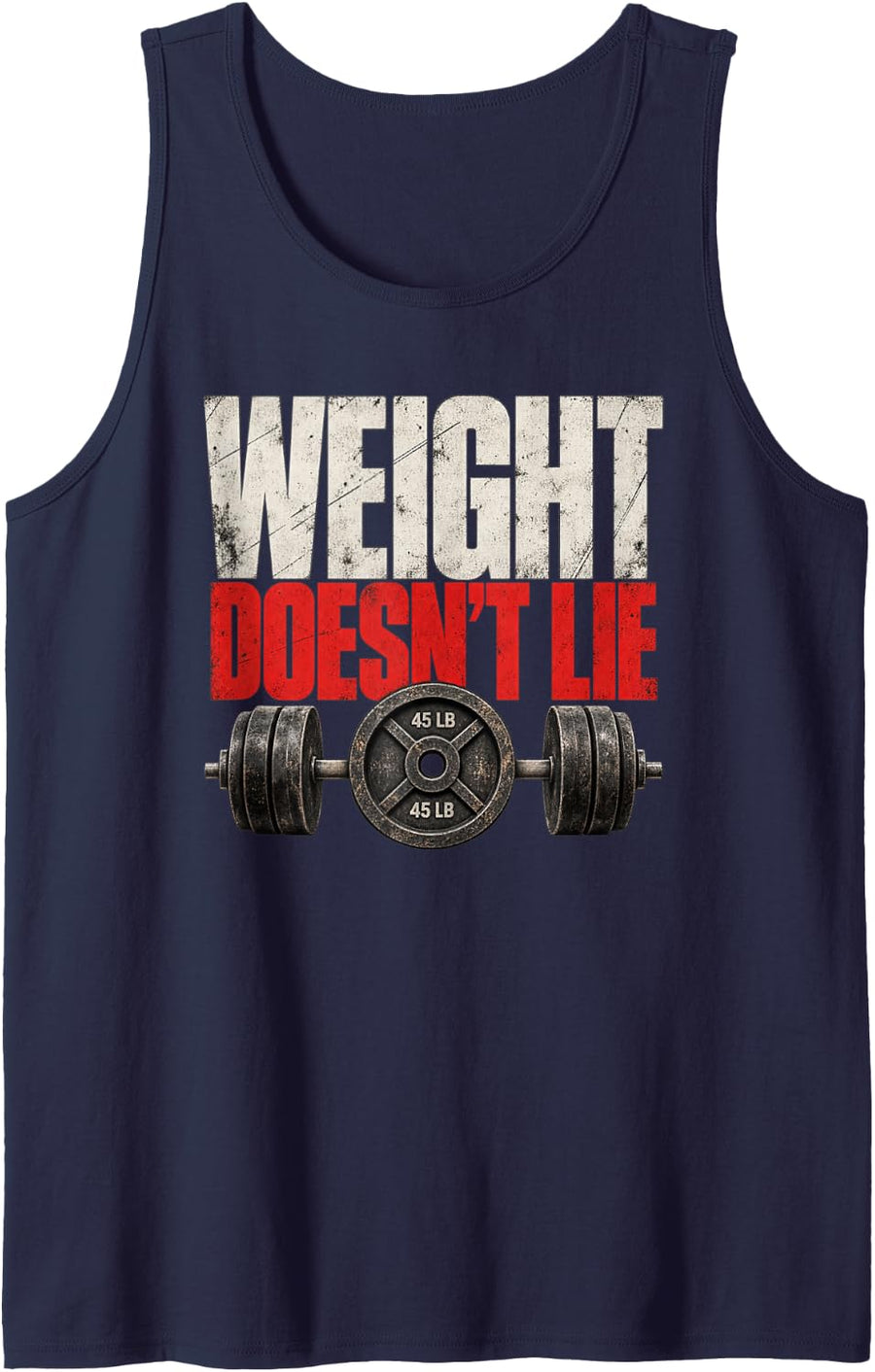 Weight Dosen´t Lie Fitness Rucking Workout Shirt Sleeveless Tank Top - Navy Blue