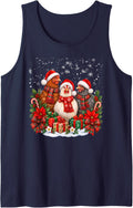 Chickens Christmas Chicken Xmas Party Sleeveless Tank Top - Navy Blue