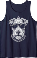 Lakeland Terrier Sunglasses Welsh Terrier Sleeveless Tank Top - Navy Blue