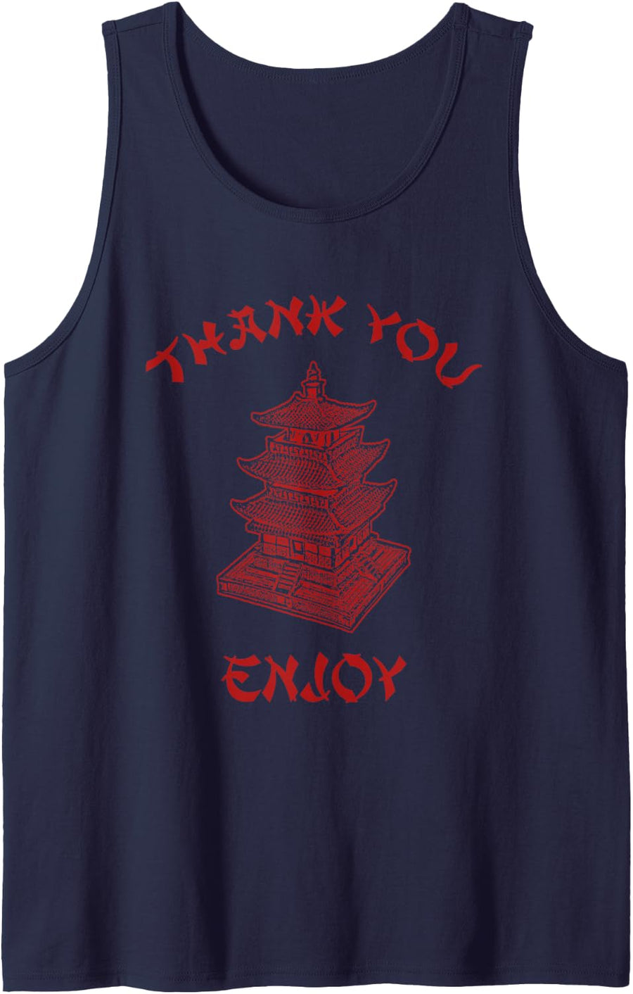 Chinese Takeout Food Thank You Box for Chef Asian Cuisine Sleeveless Tank Top - Navy Blue