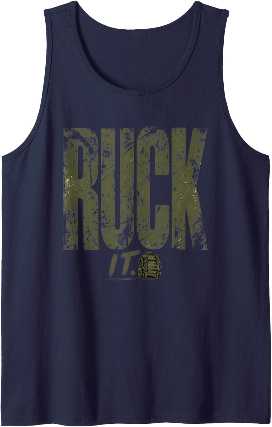 Ruck It Fitness Rucking Workout Shirt Sleeveless Tank Top - Navy Blue