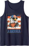 Boys 250th American Flag Eagle 4th of July Bruh Boy Men Tank Top - Navy Blue