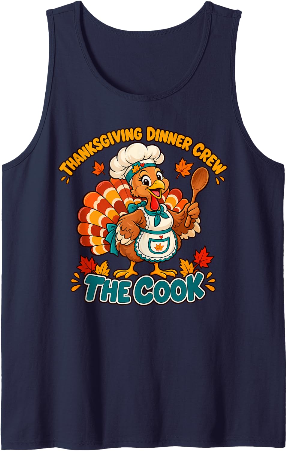 The Cook Thanksgiving Dinner Crew Matching Group Sleeveless Tank Top - Navy Blue