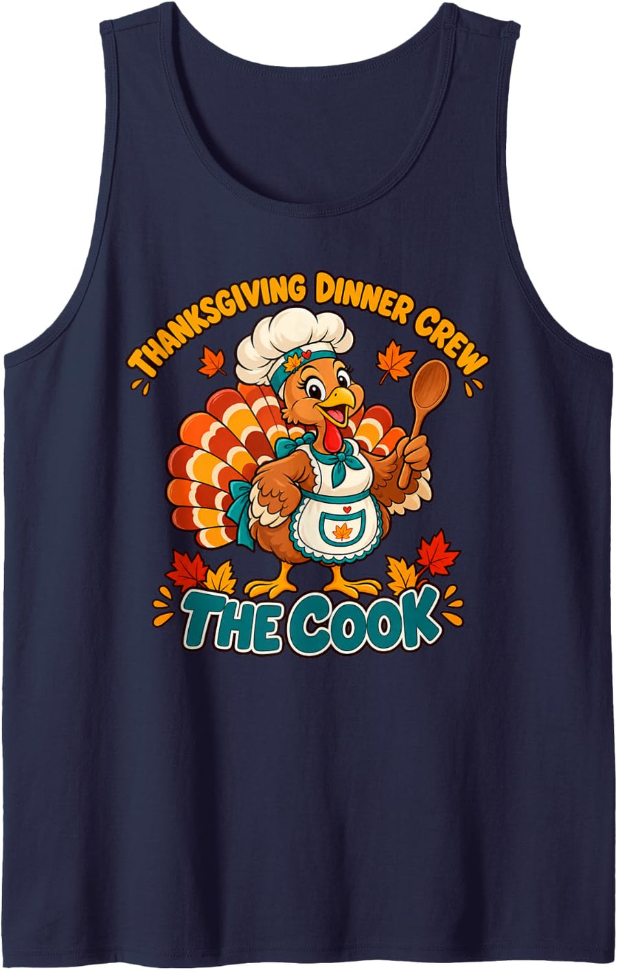The Cook Thanksgiving Dinner Crew Matching Group Sleeveless Tank Top - Navy Blue