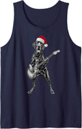 Great Dane X-Mas Rock Music Sleeveless Tank Top - Navy Blue