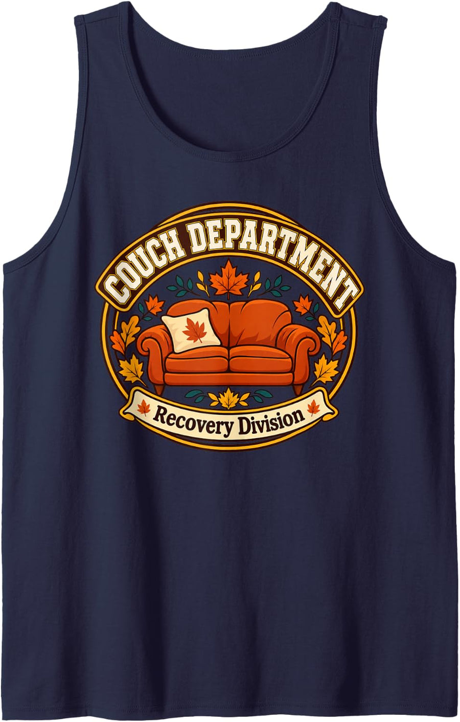 Couch Department Thanksgiving Family Assignment Sleeveless Tank Top - Navy Blue