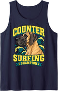 Great Dane Counter Surfing Champion Dog Owner Giant Breed Sleeveless Tank Top - Navy Blue