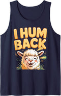 I Hum Back Alpaca Farmer Alpacas Sleeveless Tank Top - Navy Blue