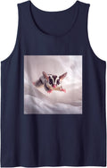 Sugar Glider Cute Marsupial Flying Pet Sleeveless Tank Top - Navy Blue