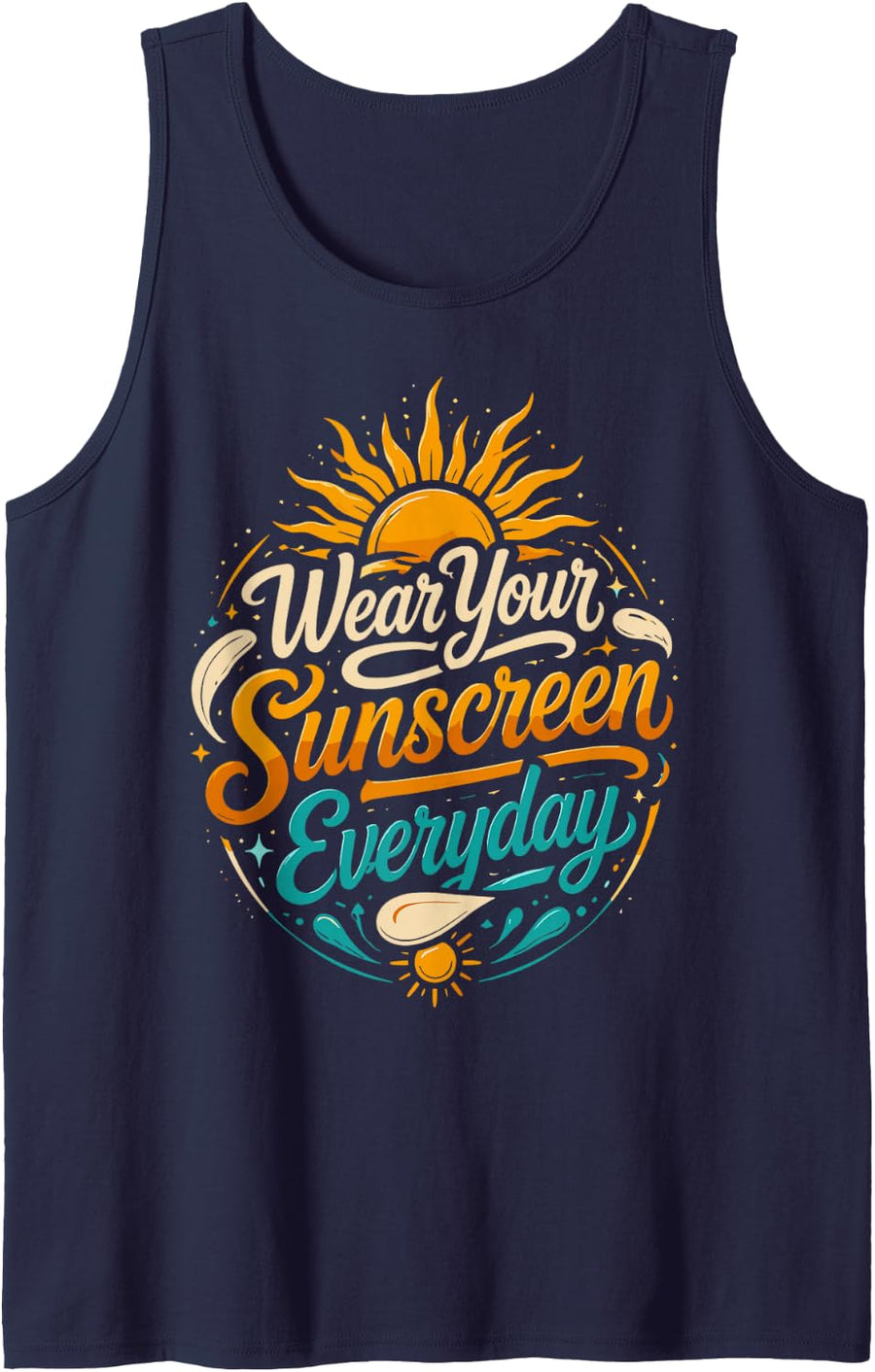 Sunscreen Skin Care Esthetician Dermatologist Dermatology Sleeveless Tank Top - Navy Blue