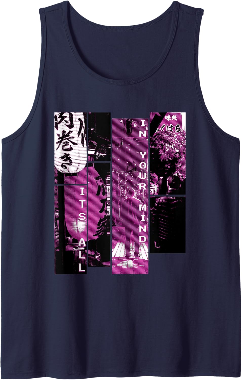 Its All In Your Mind Futurismus Aesthetic Vaporwave Clothes Tank Top - Navy Blue