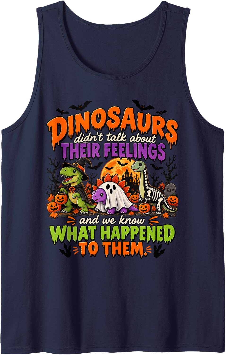 Halloween School Counselor Funny Therapist Mental Health Sleeveless Tank Top - Navy Blue