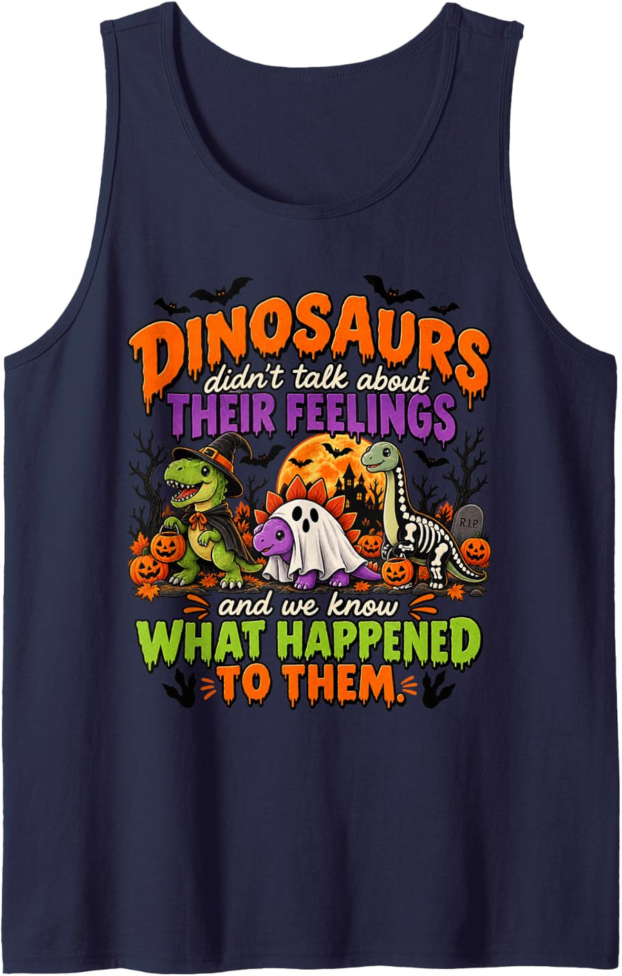 Halloween School Counselor Funny Therapist Mental Health Sleeveless Tank Top - Navy Blue