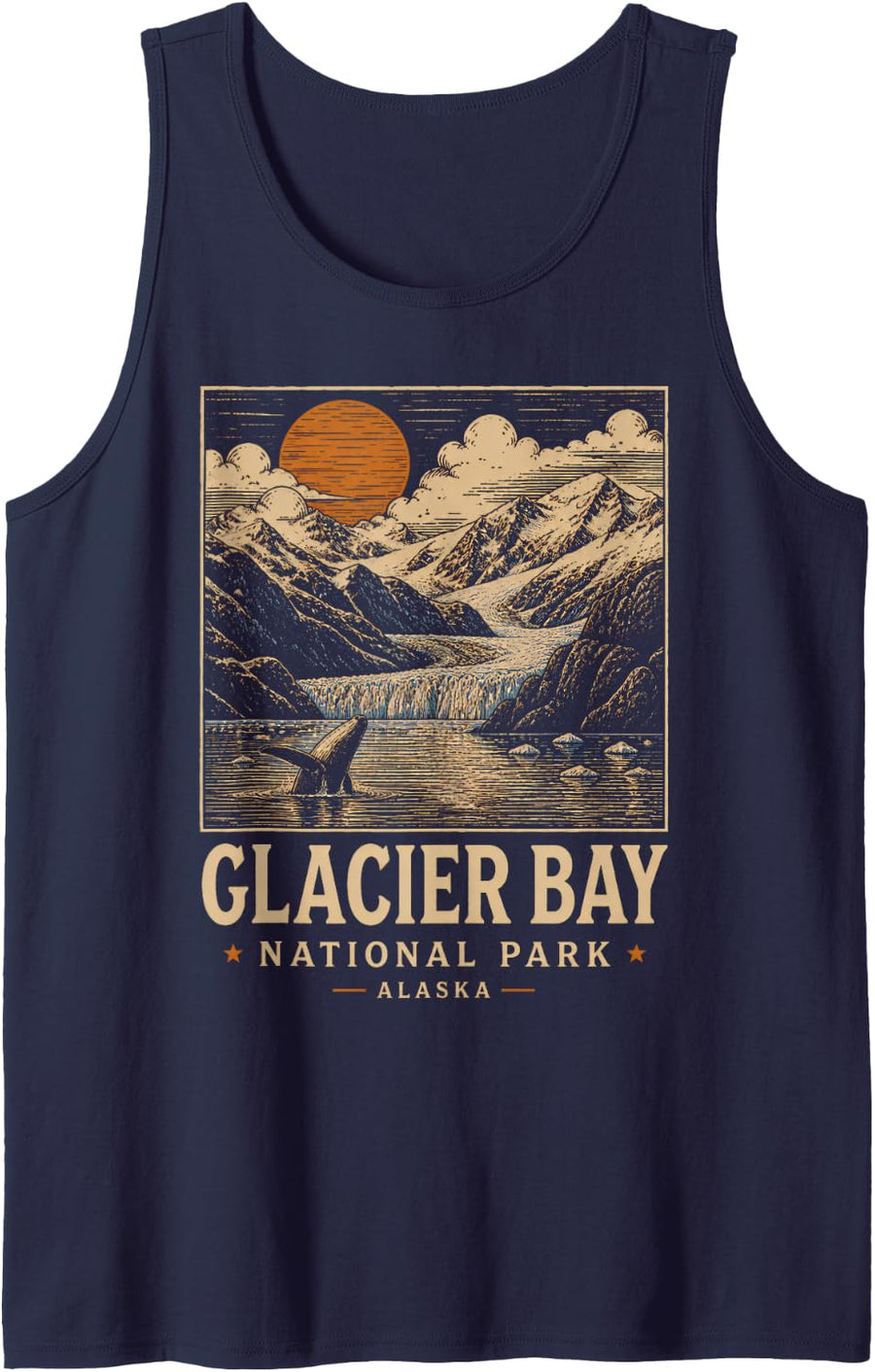 Glacier Bay National Park for Hikers and Nature Lovers Sleeveless Tank Top - Navy Blue