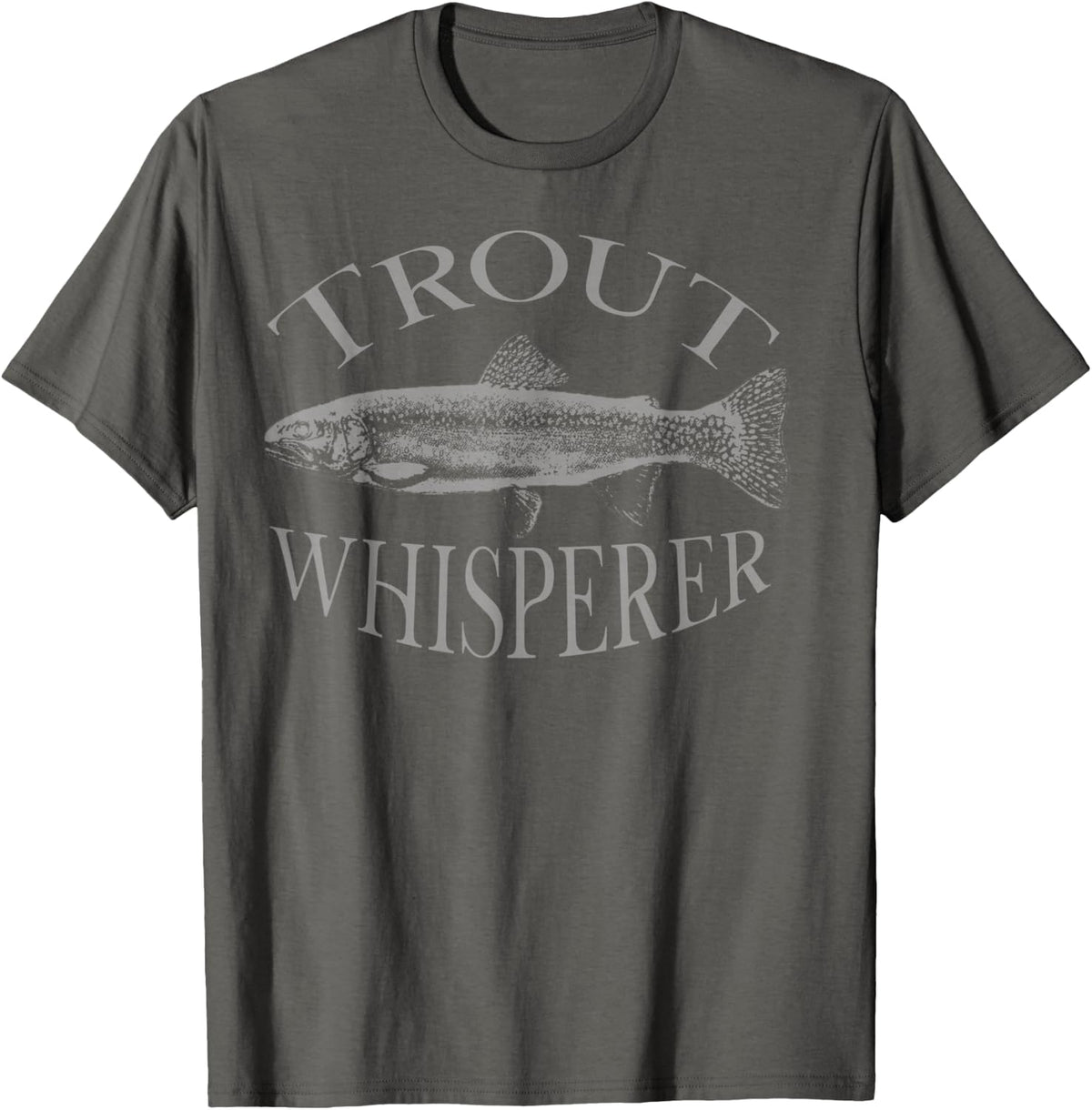 Rainbow Trout Fish Illustration Fly Fishing Angler Gear T-Shirt - Asphalt Grey