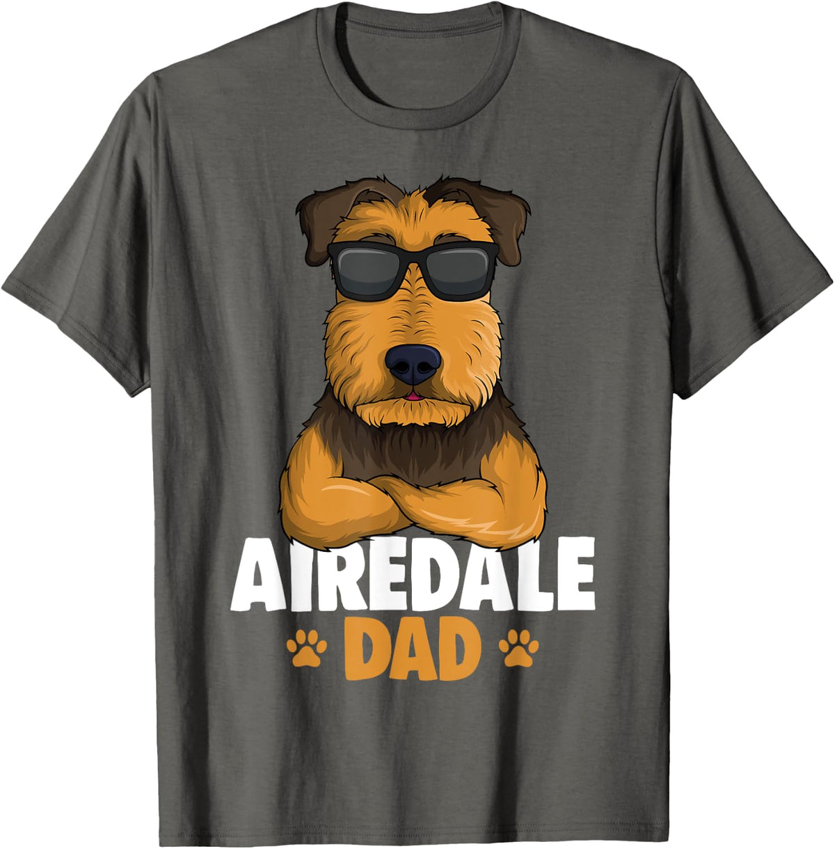 Airedale Terrier Dad Dog Men T-Shirt - Asphalt Grey