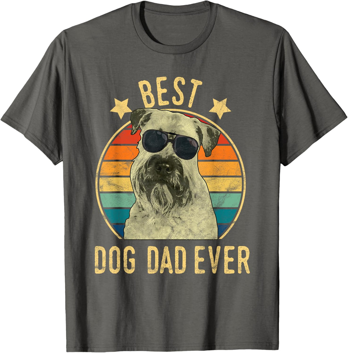 Best Dog Dad Ever Soft Coated Wheaten Terrier Father's Day T-Shirt for Men - Asphalt Grey