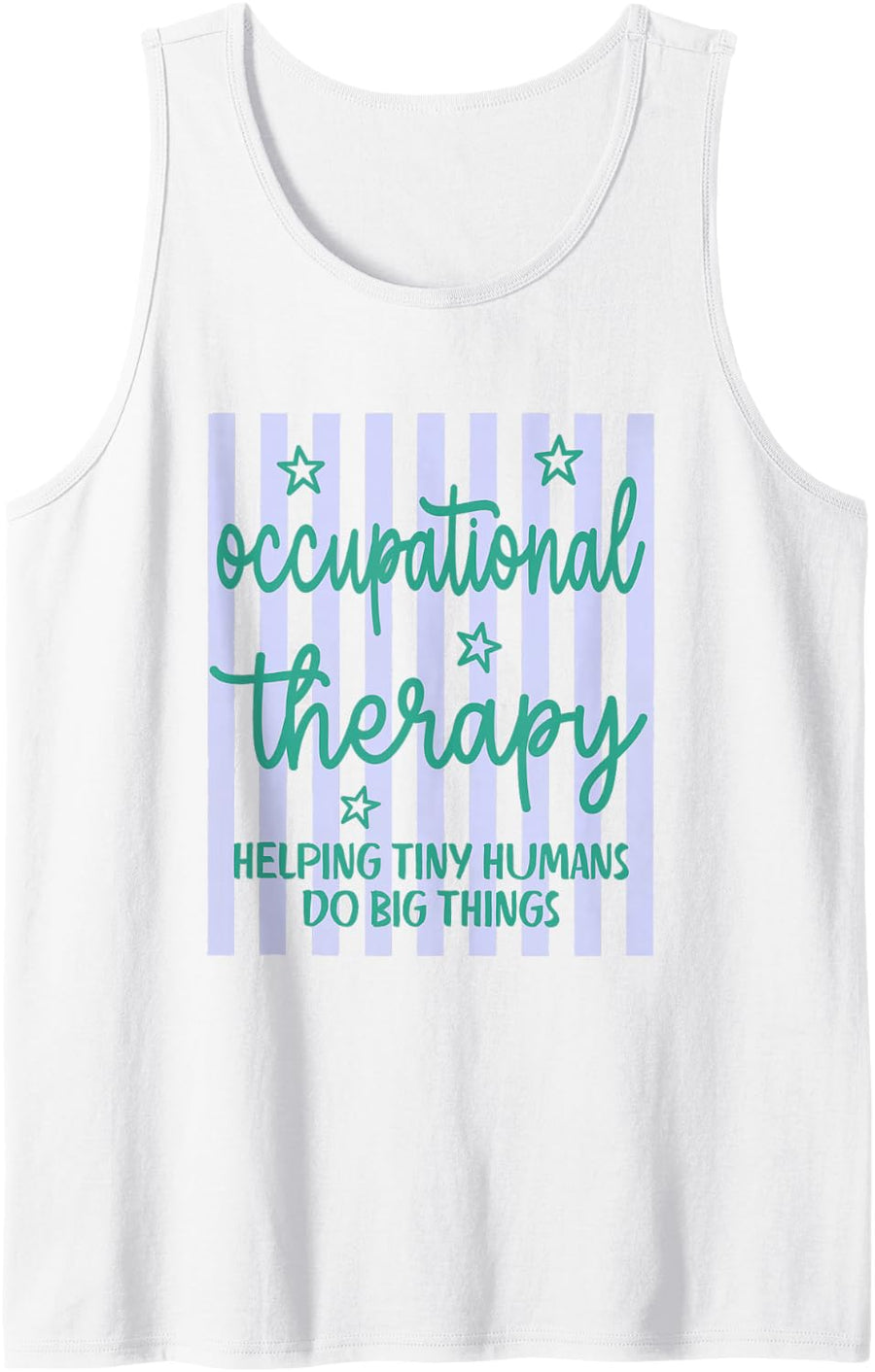 Striped Occupational Therapy Back to School COTA OT Teacher Sleeveless Tank Top - White