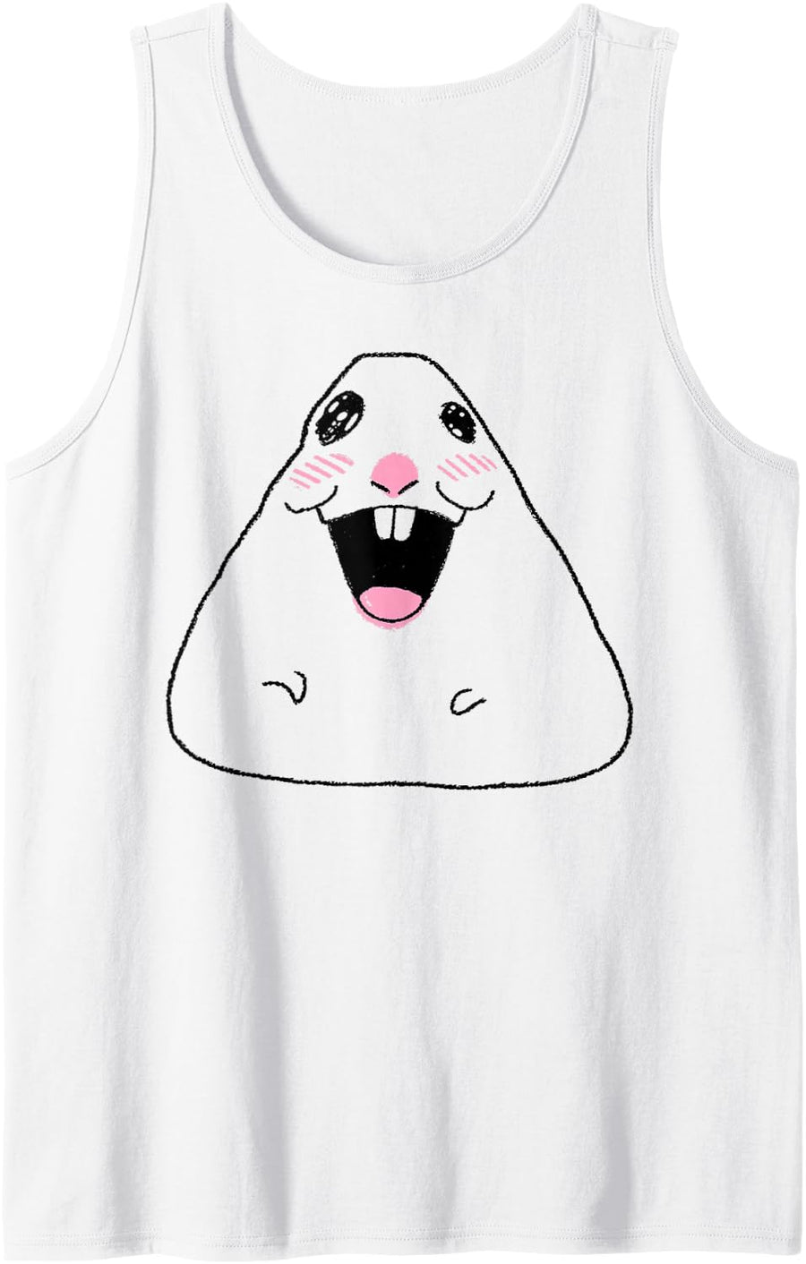 Happy Hamster Laugh Cute Silly Little Guy Meme Sleeveless Tank Top - White