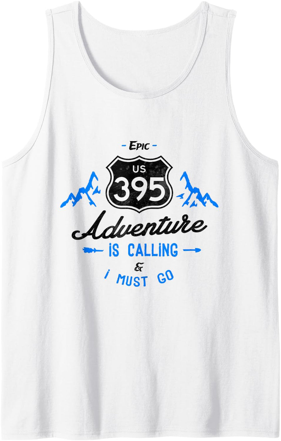 California Highway 395 Eastern Sierra Hiking Adventure Sleeveless Tank Top - White