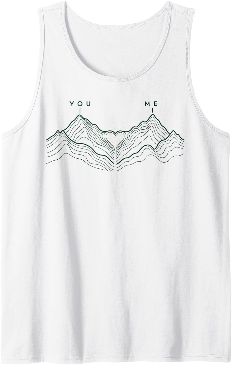 Matching Couple Hiking Lover Hike Minimalist Topographic Sleeveless Tank Top - White