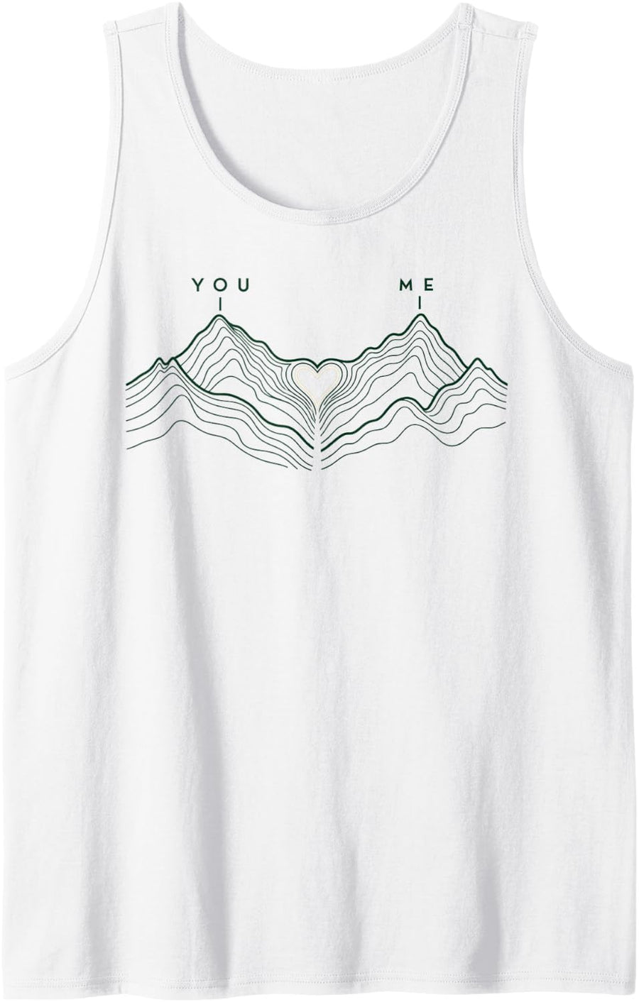 Matching Couple Hiking Lover Hike Minimalist Topographic Sleeveless Tank Top - White