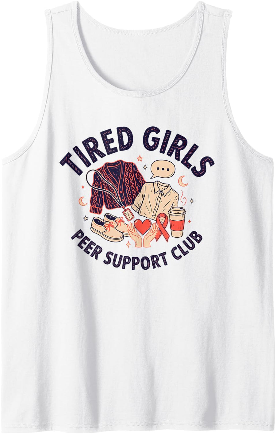 Peer Support Specialist Mental Health Worker Counselor Club Sleeveless Tank Top - White