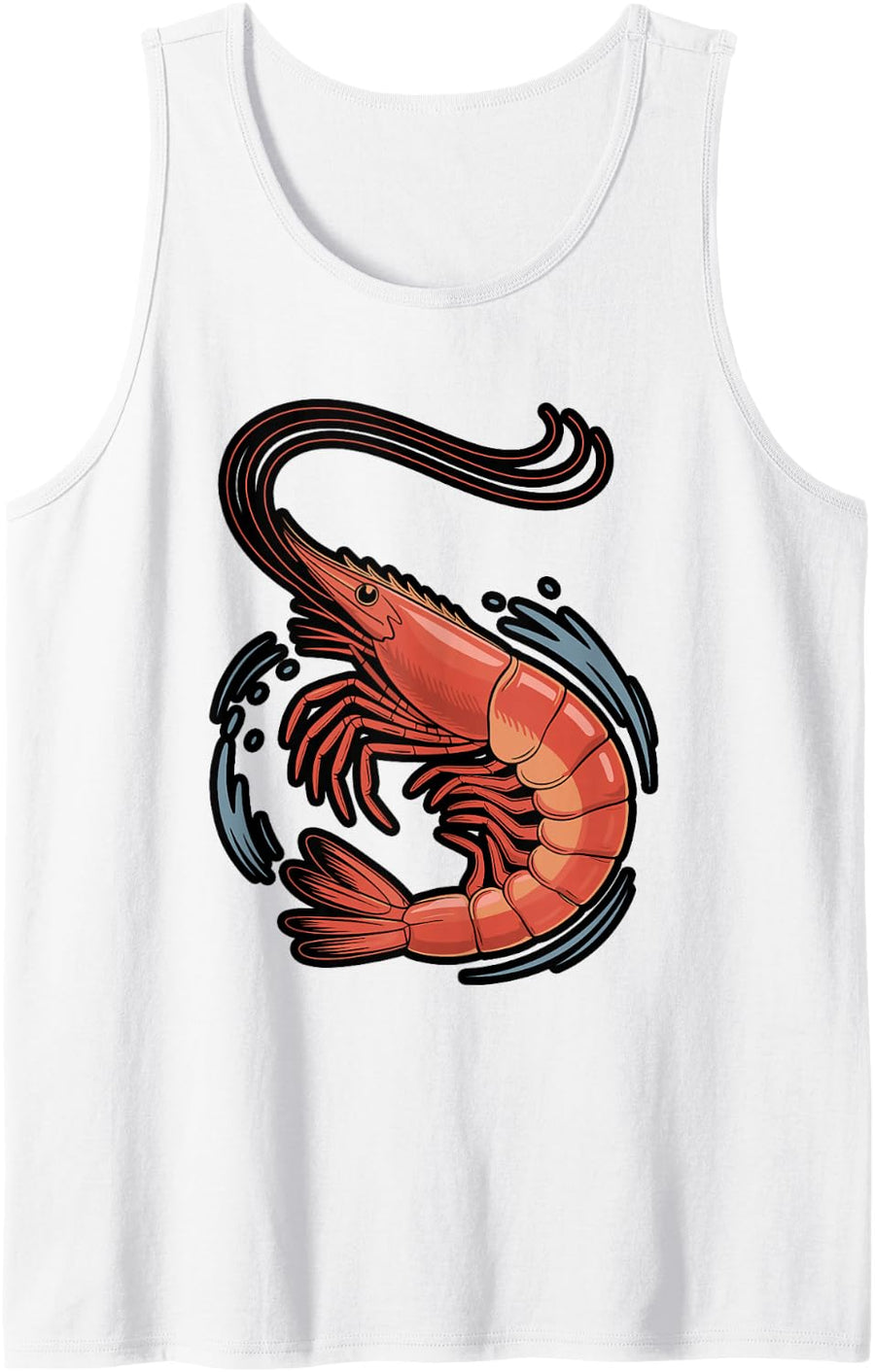 Retro Shrimp Synthwave Sunset T-Shirt Tank Top - White