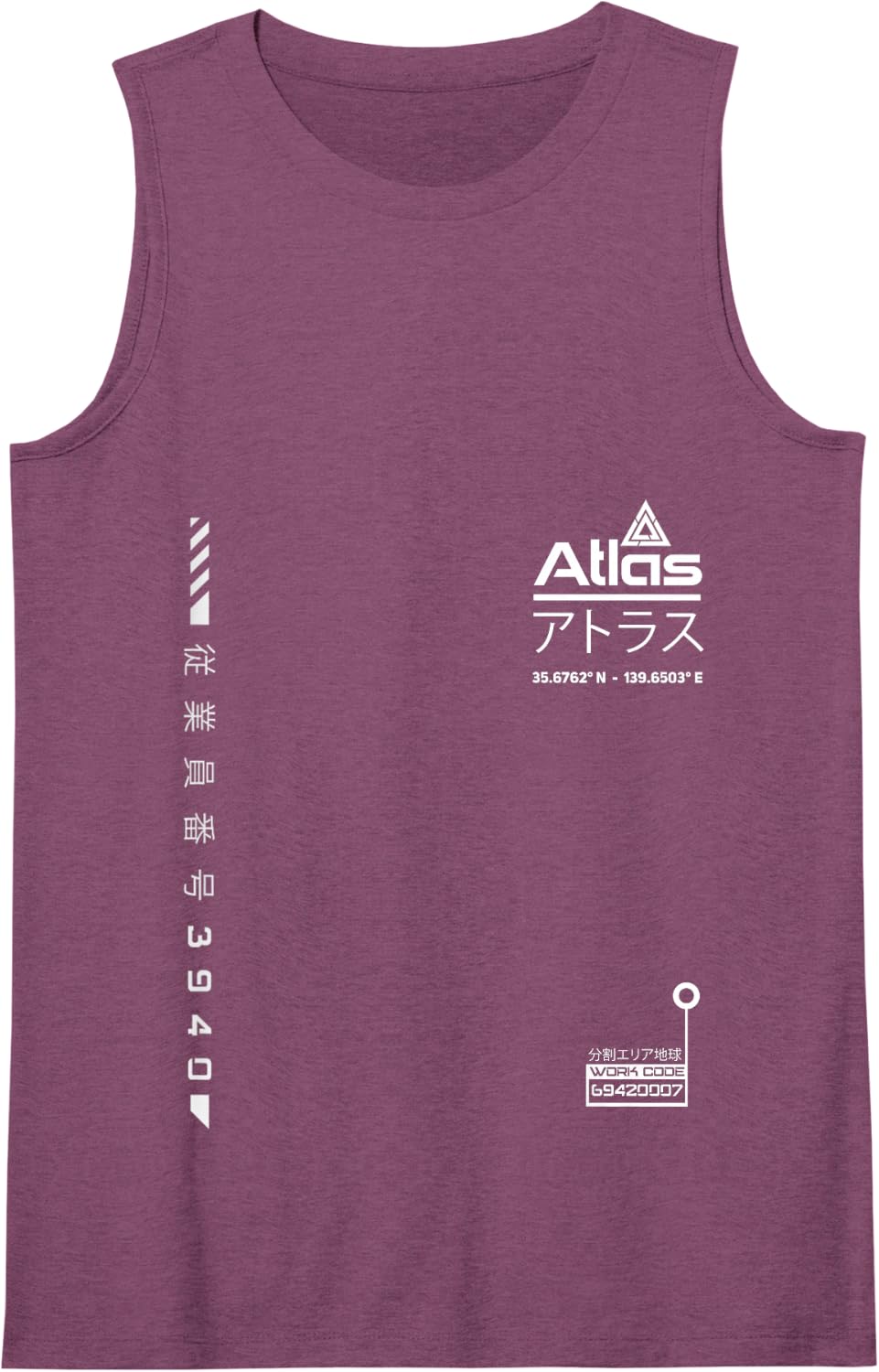 Techware Goth Ninja Black Sign Urban Future Society Cyber Tank Top - Purple