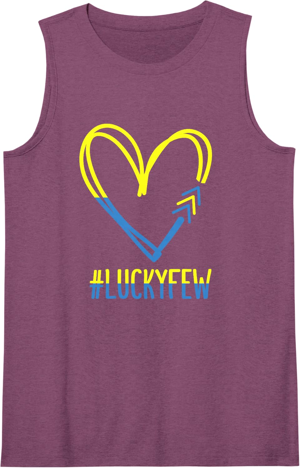 World Down Syndrome Awareness Day 3 Arrows Lucky Few Tattoo Sleeveless Tank Top - Purple
