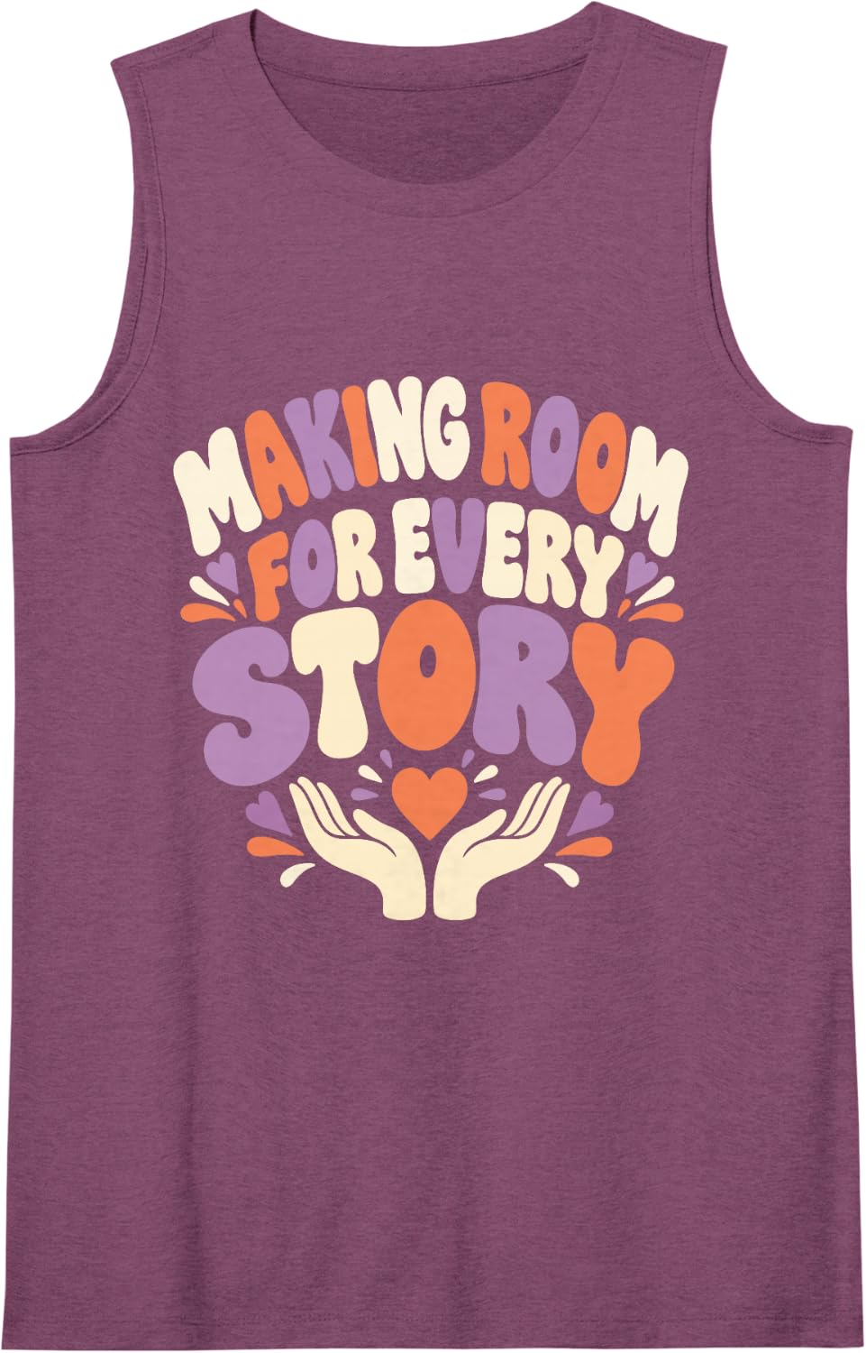 Making Room for Every Story Mental Health Social Worker Team Sleeveless Tank Top - Purple