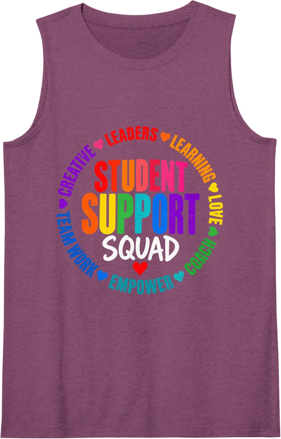 Student Support Squad Staff Educator School Advisor Workers Sleeveless Tank Top - Purple