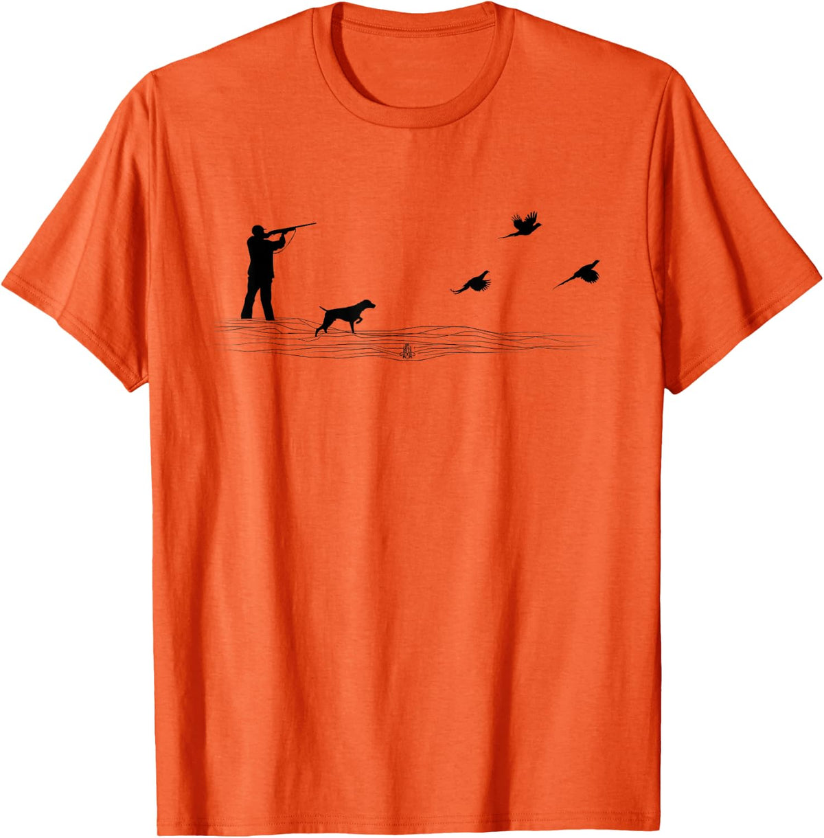 Ringneck Pheasant Hunters Upland Bird Hunting Dog Graphic T-Shirt - Orange